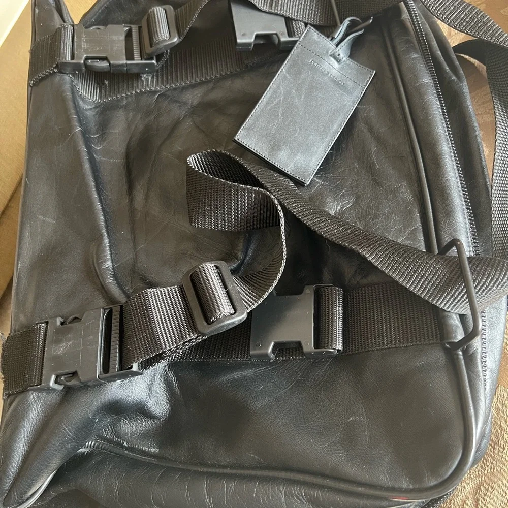 Porsche Design Black Calfskin Laptop Duffle Bag Excellent Condition